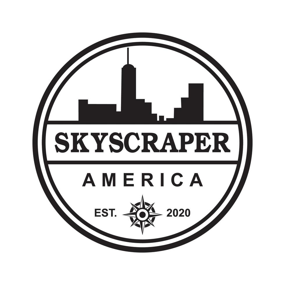 skyskrapa av amerika vektor, arkitektur logotyp vektor