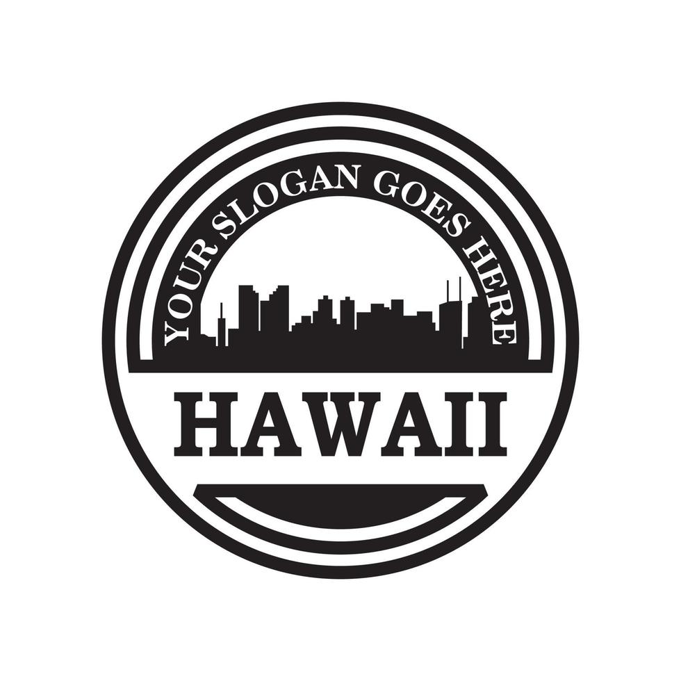 hawaii skyline silhouette vektor logo