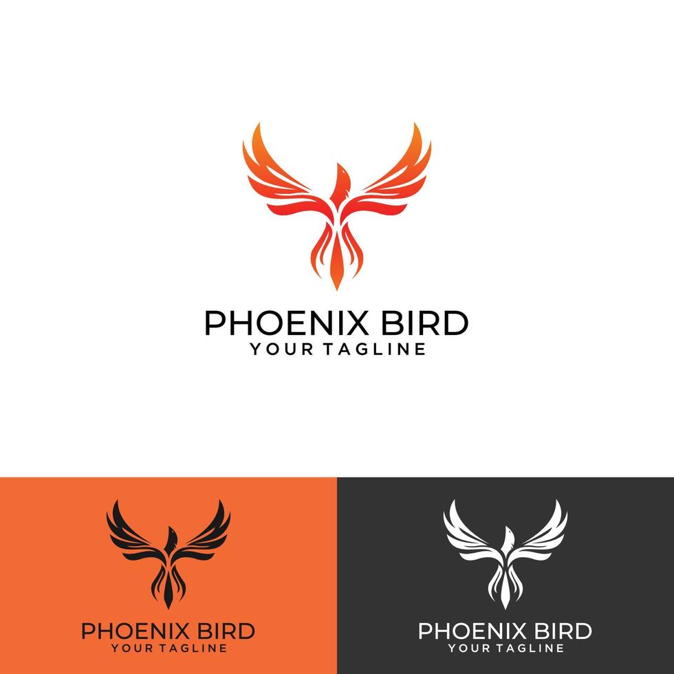 phoenix red fire logotyp vektor