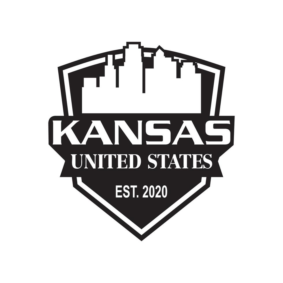 kansas skyline silhuett vektor logotyp