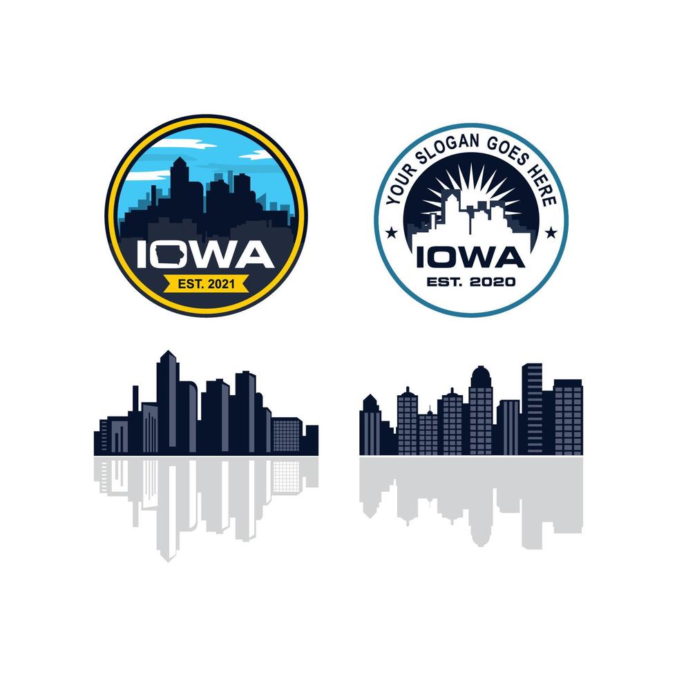 iowa skyline vektor, iowa skyskrapa logotyp vektor