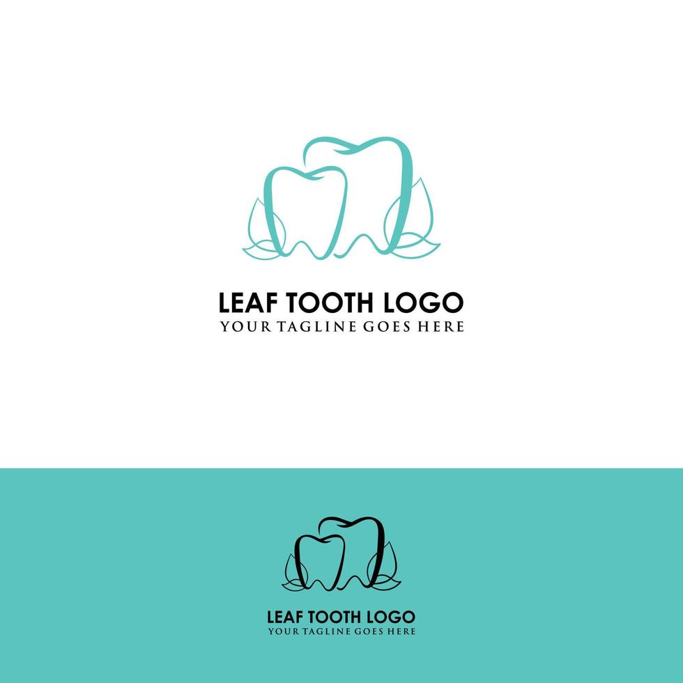 Natur Zahnblatt Logo Zahn Zähne Umrisslinie Vektorsymbol vektor