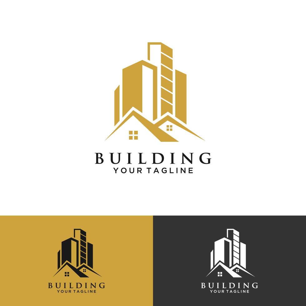 abstrakte Gebäudestruktur Logo Design Immobilien, Architektur, Bau vektor