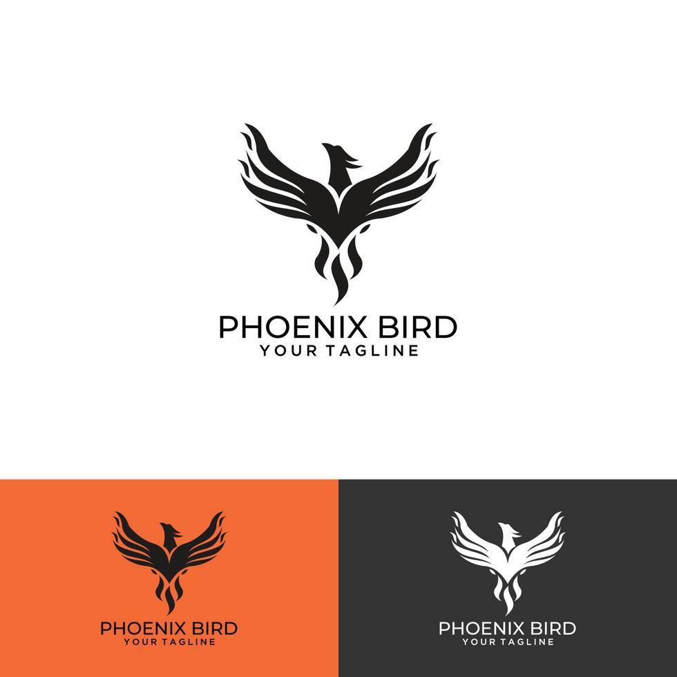 phoenix red fire logotyp vektor