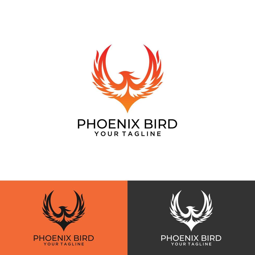 phoenix red fire logotyp vektor