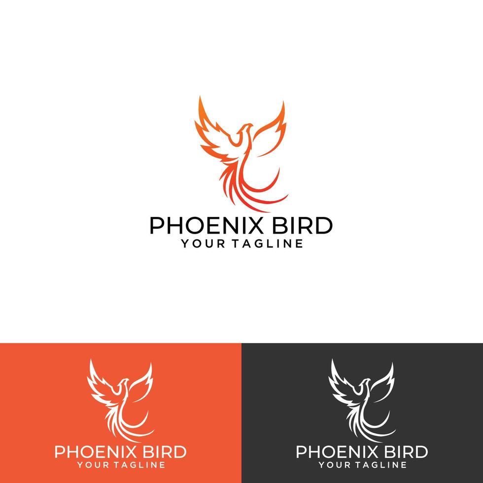 phoenix red fire logotyp vektor