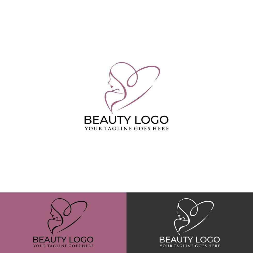 siluett kvinna logotyp, huvud, ansikte logotyp isolerade. använd för skönhetssalong, spa, kosmetisk design, etc vektor