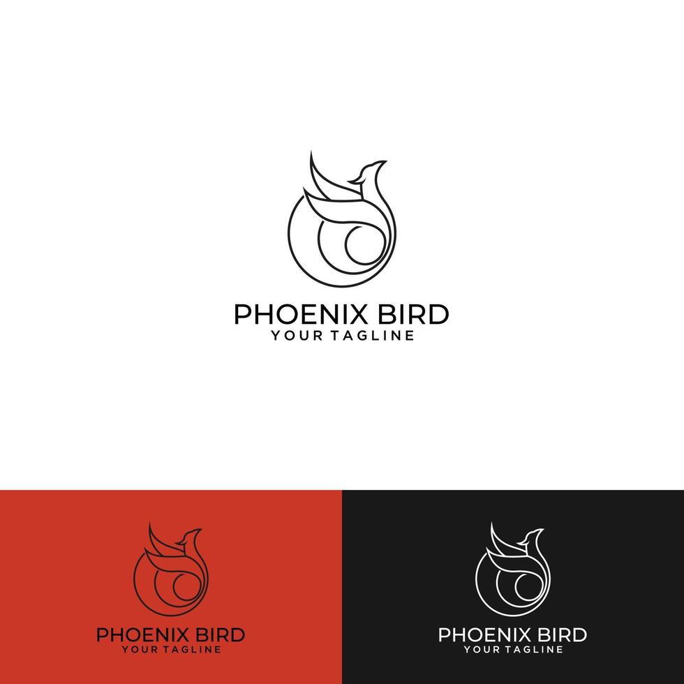 phoenix fågel logotyp vektor
