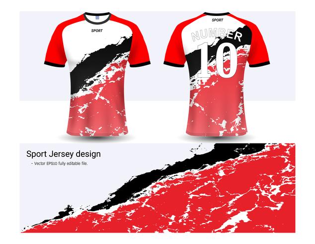 Fußballtrikot- und T-Shirt-Sportmodellschablone, Grafikdesign für Fußballverein oder Activewearuniformen. vektor
