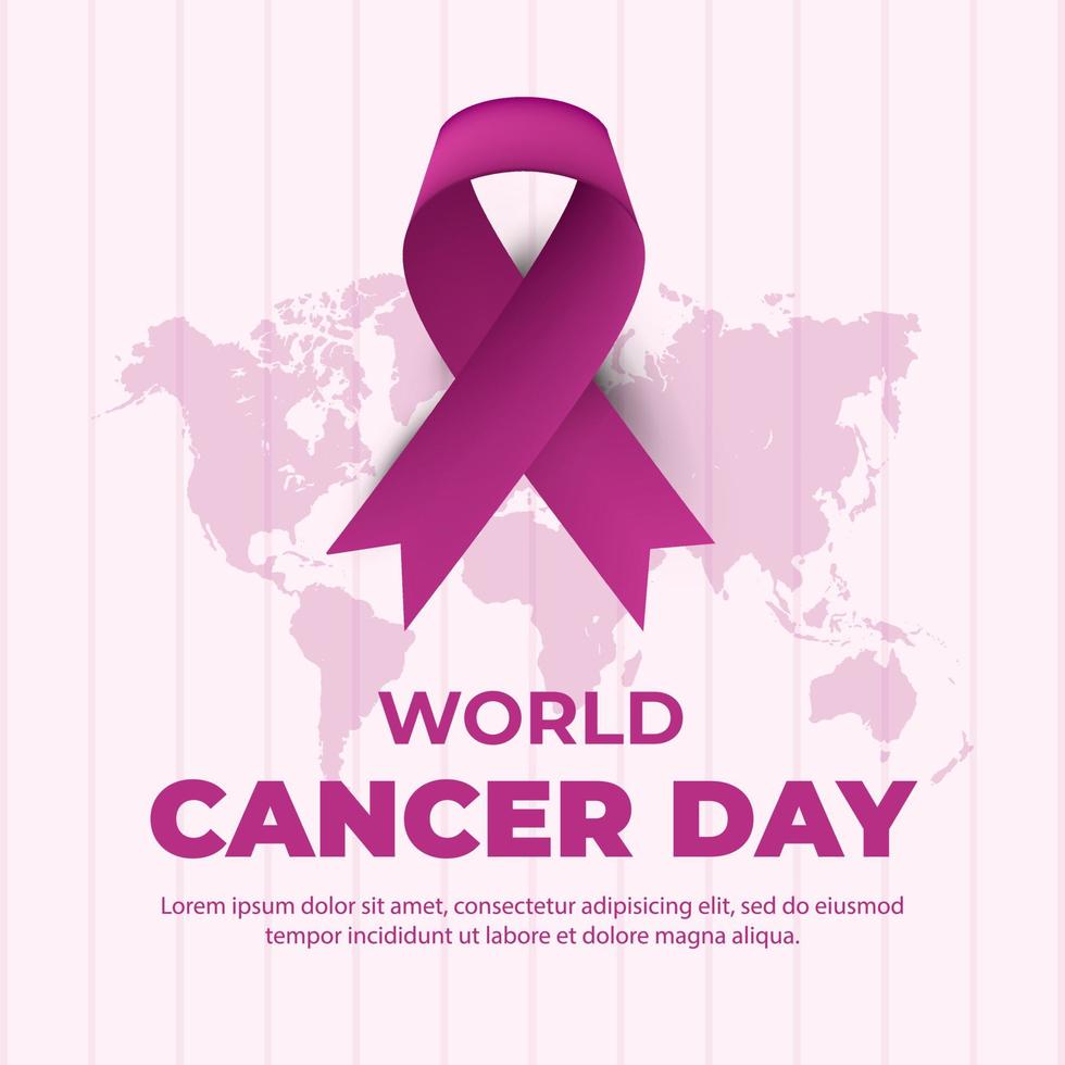 vektor av 4 februari världen cancer dag affisch eller banner bakgrund.