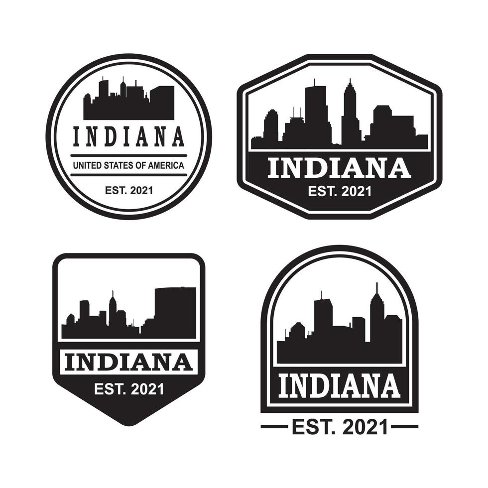 Indiana Skyline Silhouette Vektor-Logo vektor