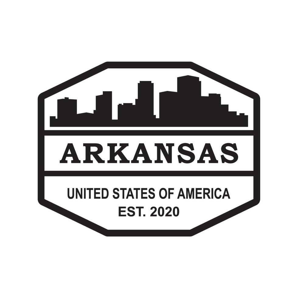 Arkansas skyline silhuett vektor logotyp