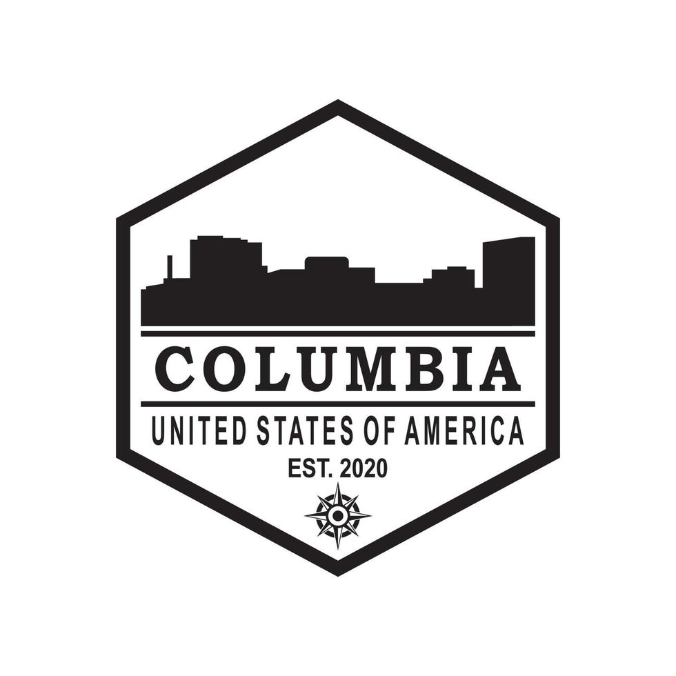 columbia skyline silhuett vektor logotyp