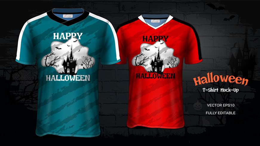 Halloween kostym T-shirts Mockup Mall. vektor