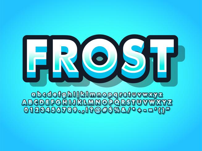 Winter Ice vektor Font Effect Mockup