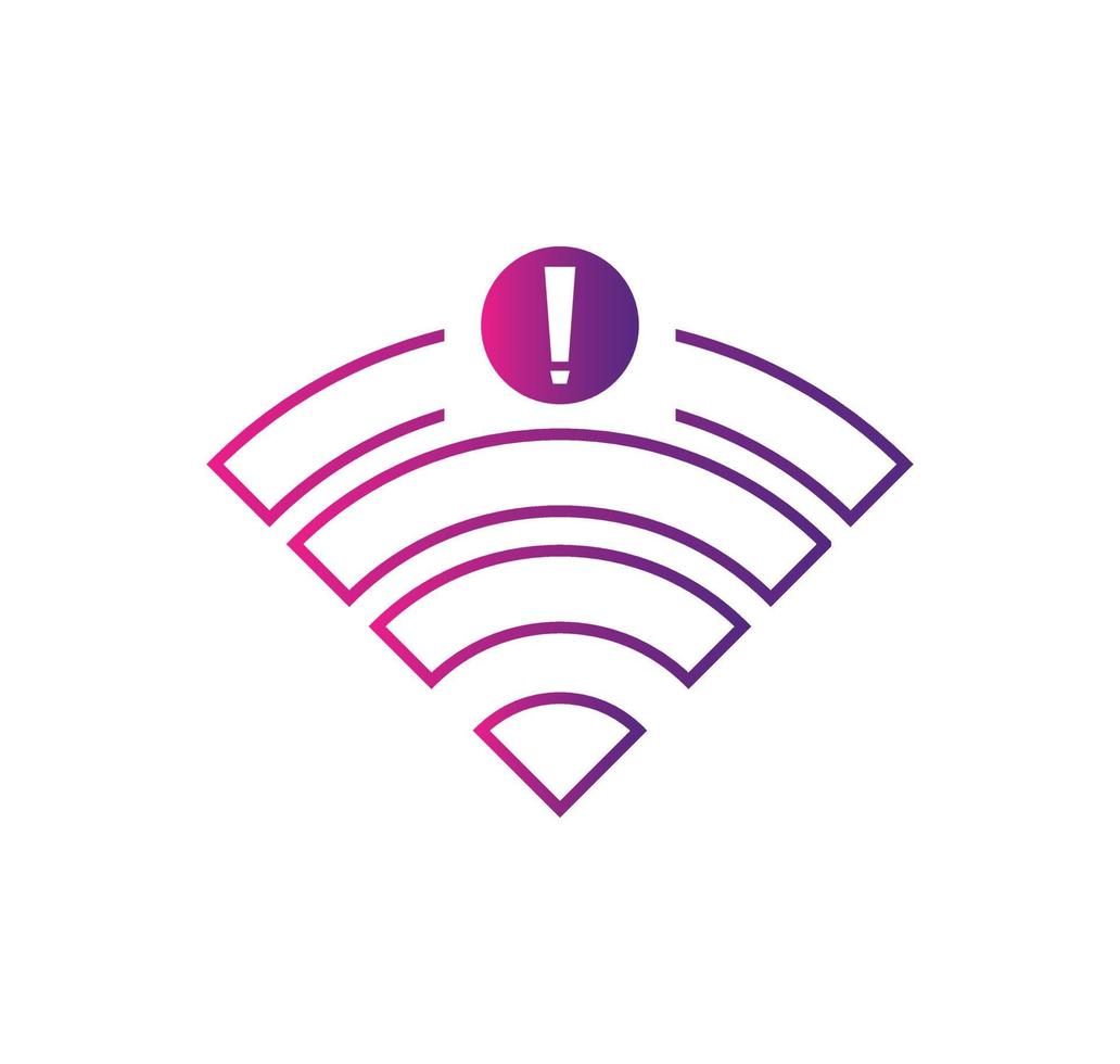 keine WLAN-Wireless-Icon-Vektorverlaufsfarbe vektor