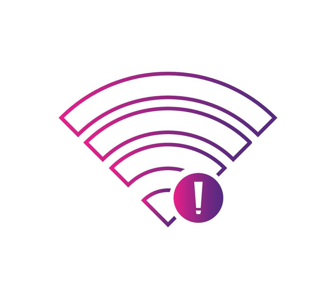 keine WLAN-Wireless-Icon-Vektorverlaufsfarbe vektor