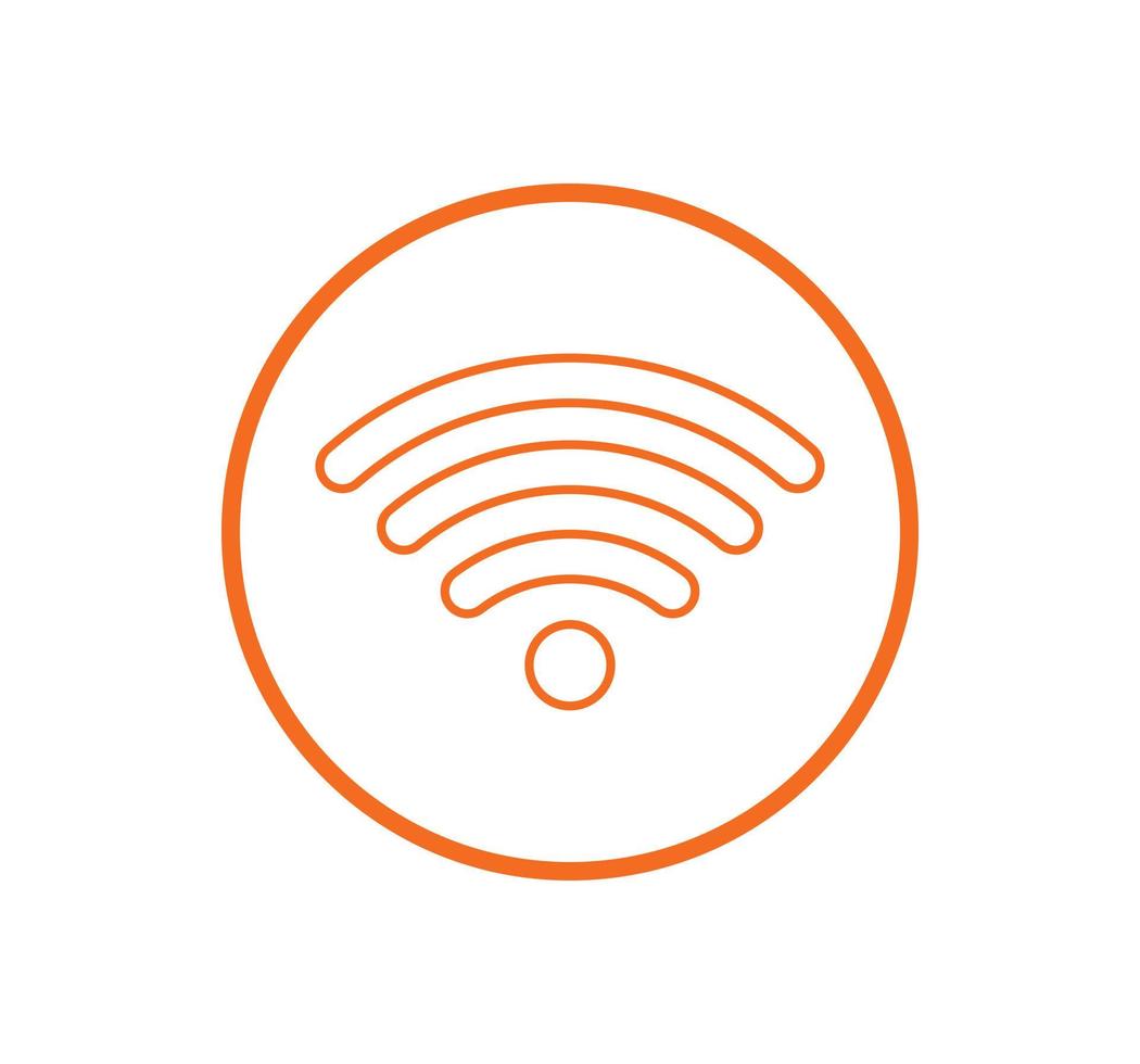 drahtloses oder wifi-netzwerkzeichen symbol symbol orange farbe vektor