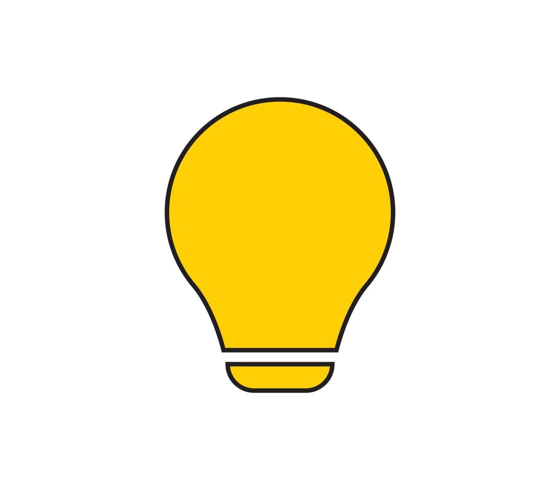 Glühbirne Symbol Zeichen Vektor Illustration gelbe Farbe