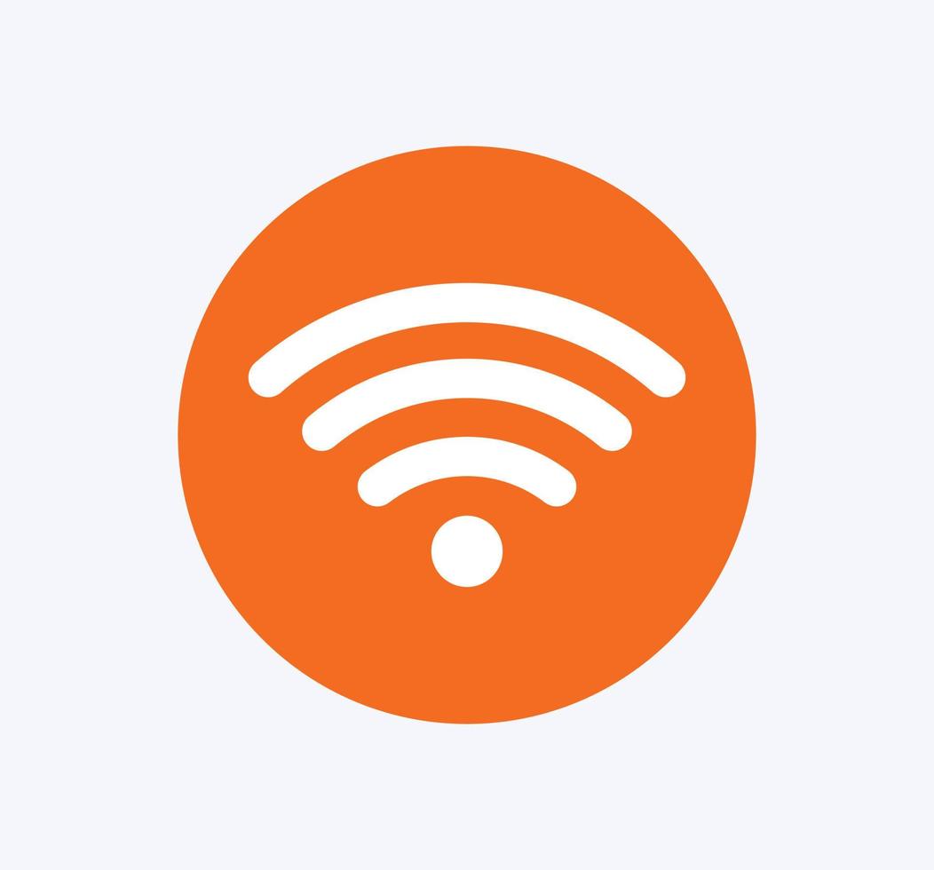 trådlöst eller wifi nätverk tecken symbol ikon orange färg vektor
