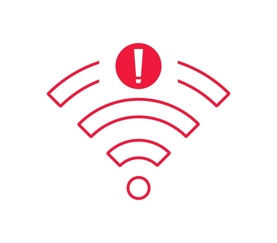 kein drahtloses Netzwerkzeichen Symbol rote Farbe. kein WLAN-Symbol vektor