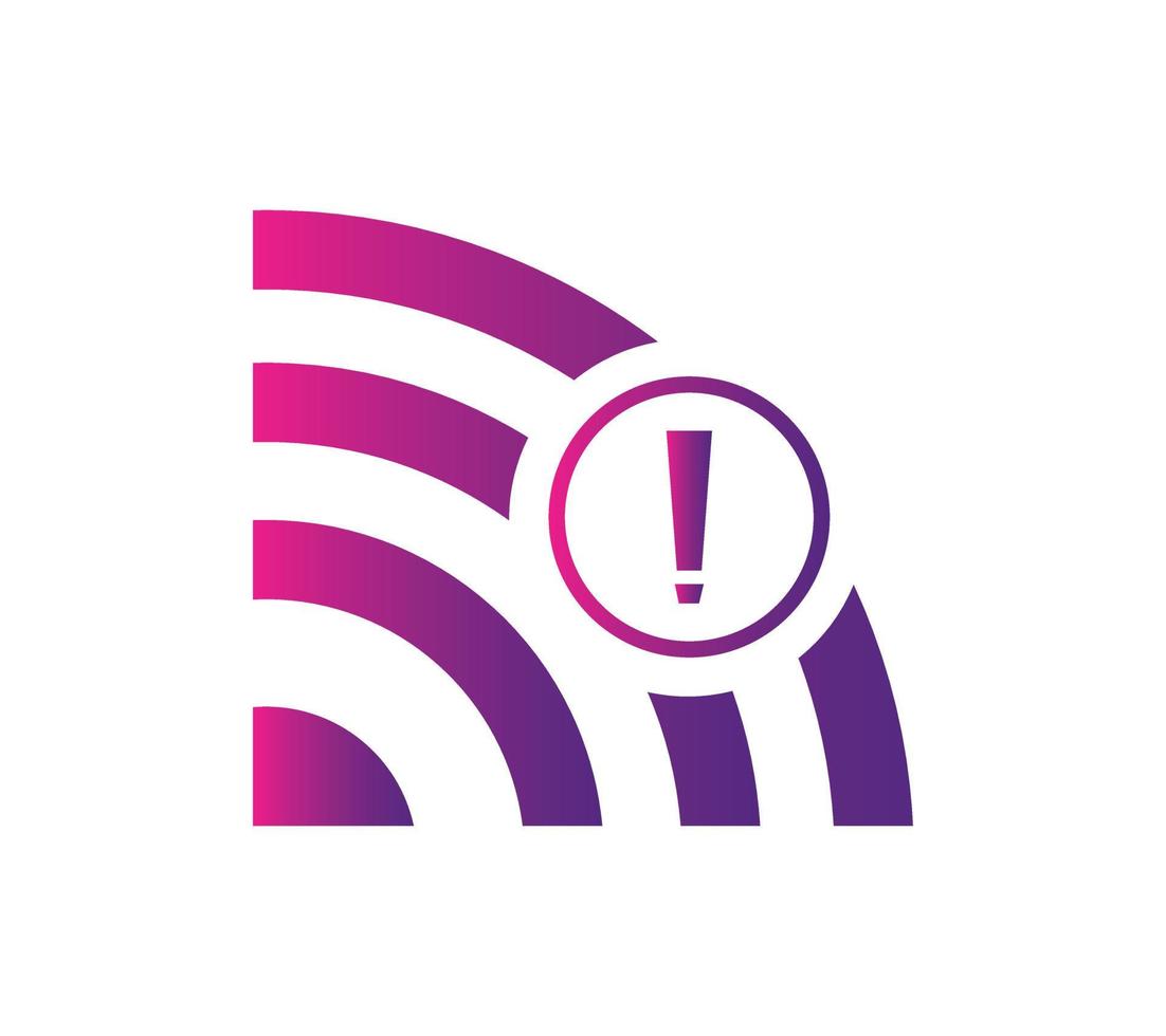 keine WLAN-Wireless-Icon-Vektorverlaufsfarbe vektor