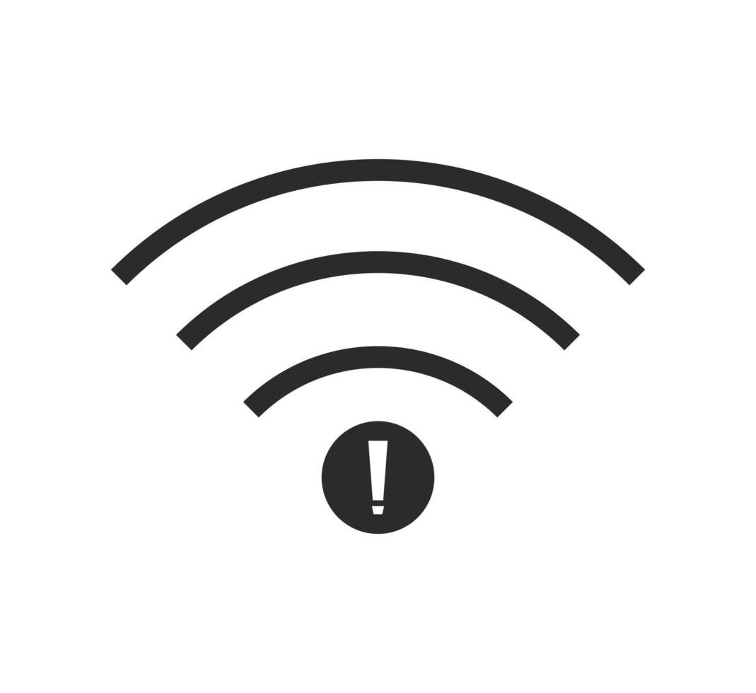 kein WLAN-Icon-Vektor. kein Wi-Fi-Verbindungssymbol. keine drahtlosen Verbindungen vektor