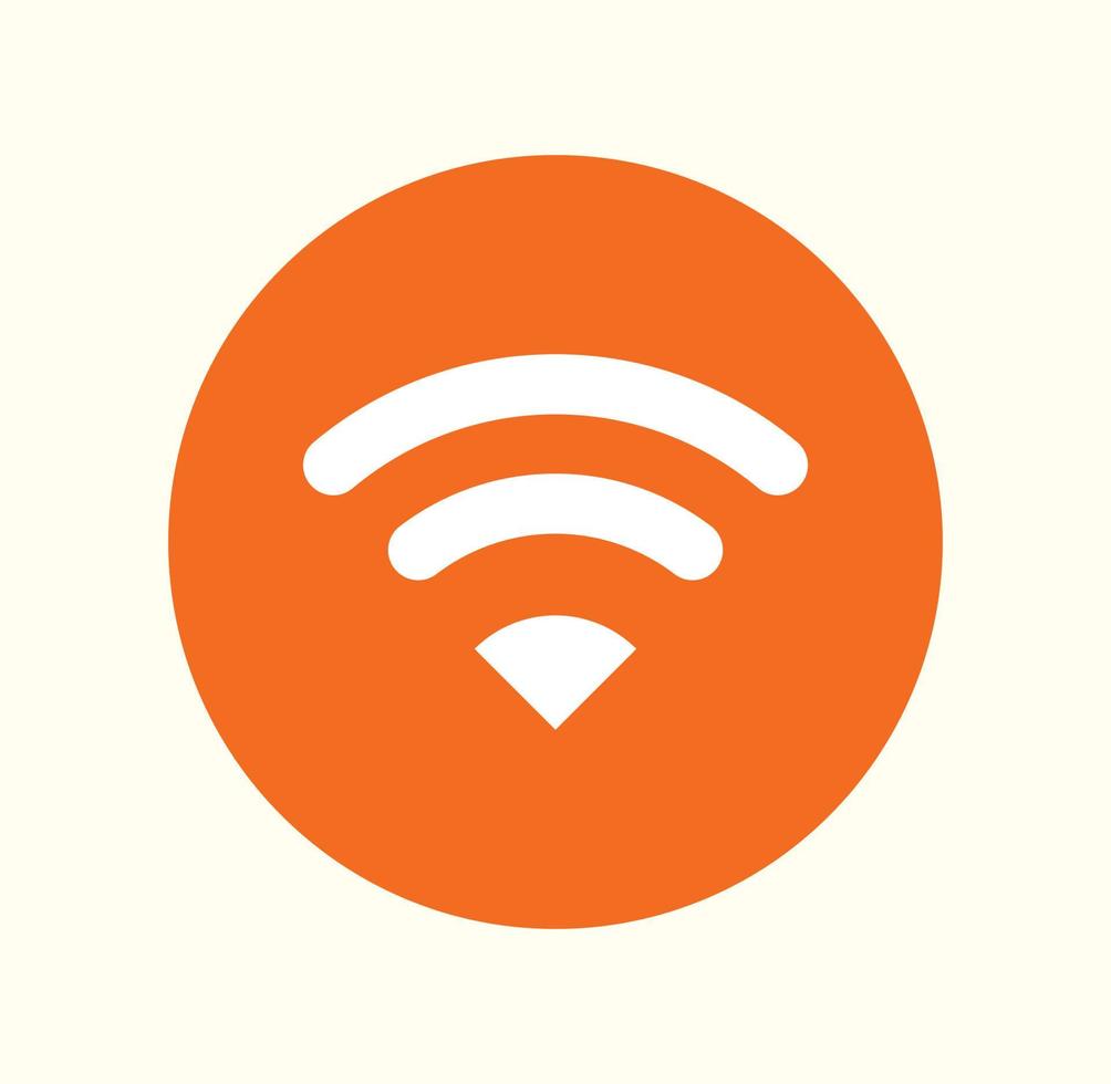 trådlöst eller wifi nätverk tecken symbol ikon orange färg vektor