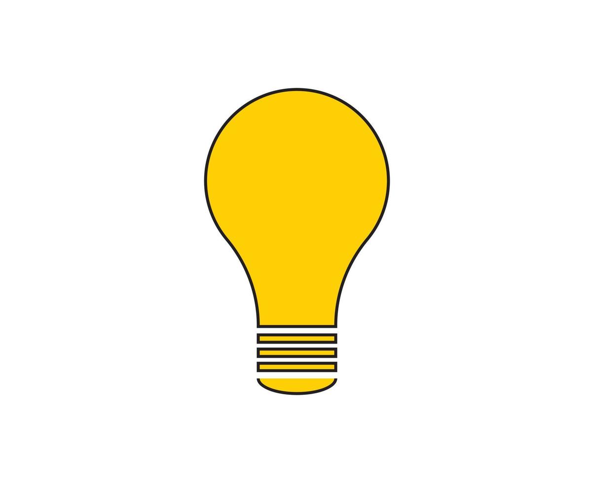 Glühbirne Symbol Zeichen Vektor Illustration gelbe Farbe