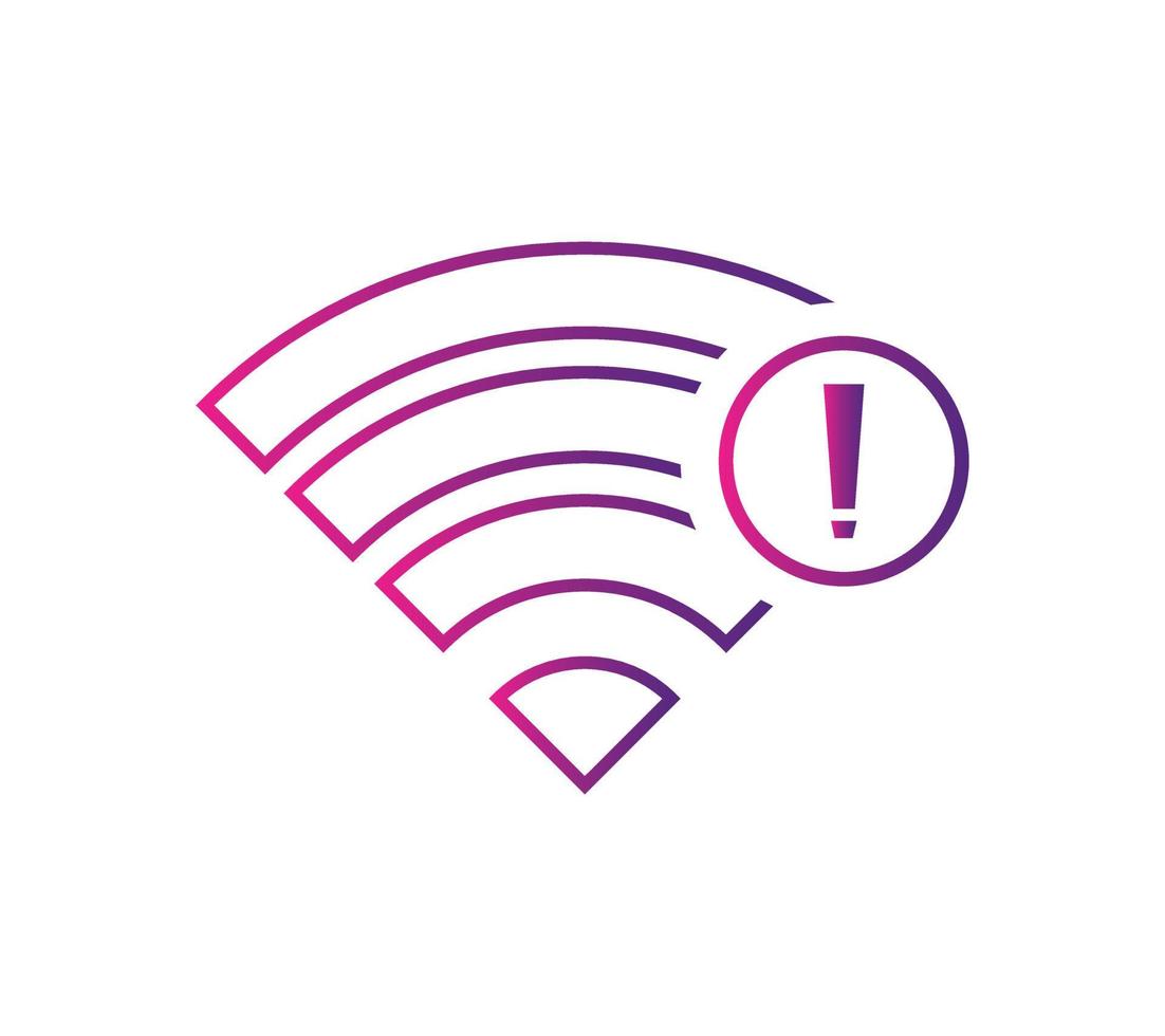 keine WLAN-Wireless-Icon-Vektorverlaufsfarbe vektor