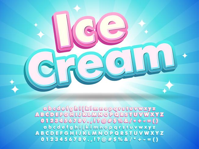 Eiscreme-Schriftart-Text für Logo Design vektor