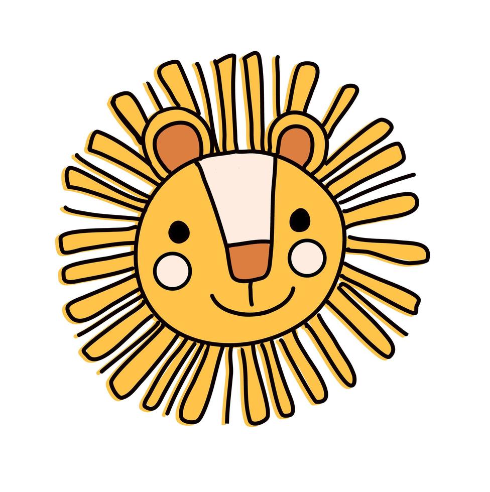 boho lejon, väggdekoration för barnrum. söt vektor illustration