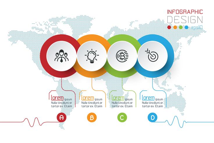 Geschäftskreisaufkleber formen infographic Gruppenstange. vektor