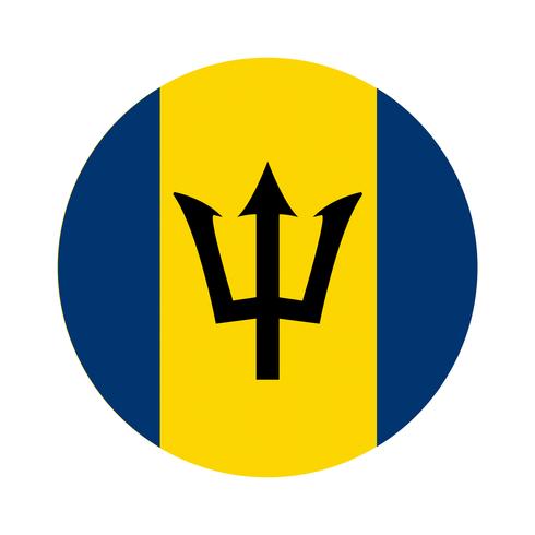 Rund flagga Barbados. vektor