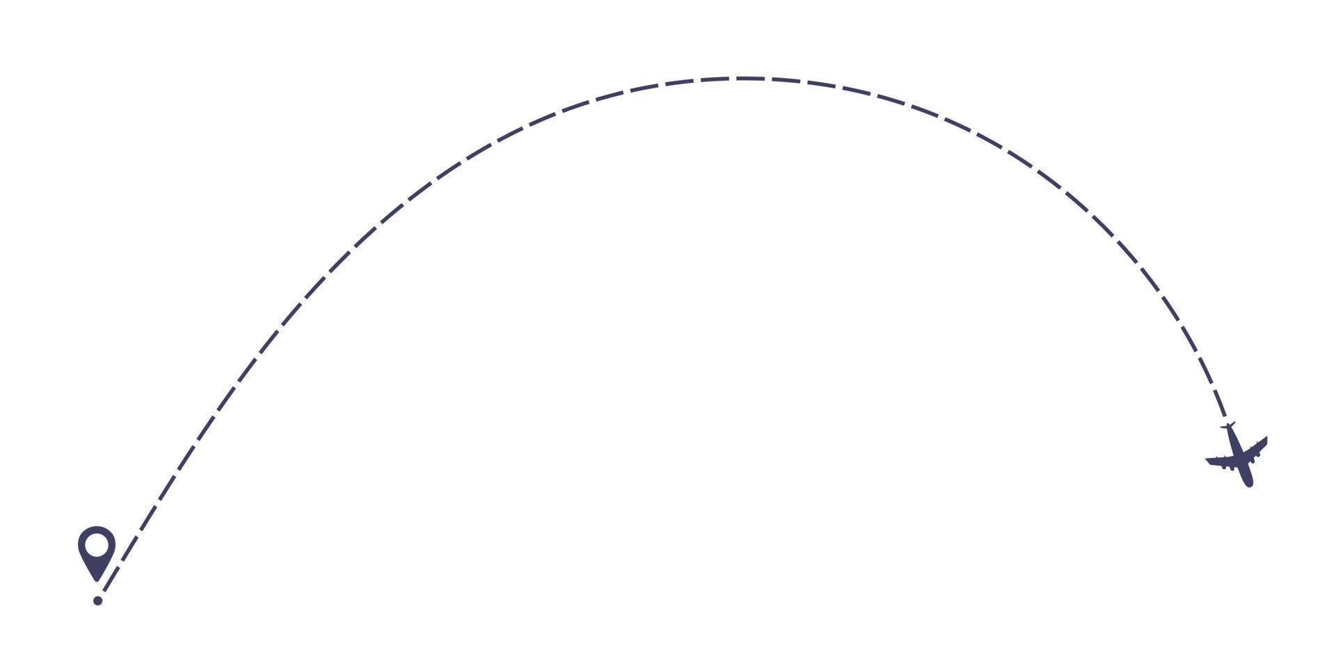 flygplan streckad linje bana platt stil design vektorillustration isolerad på vit bakgrund. vektor