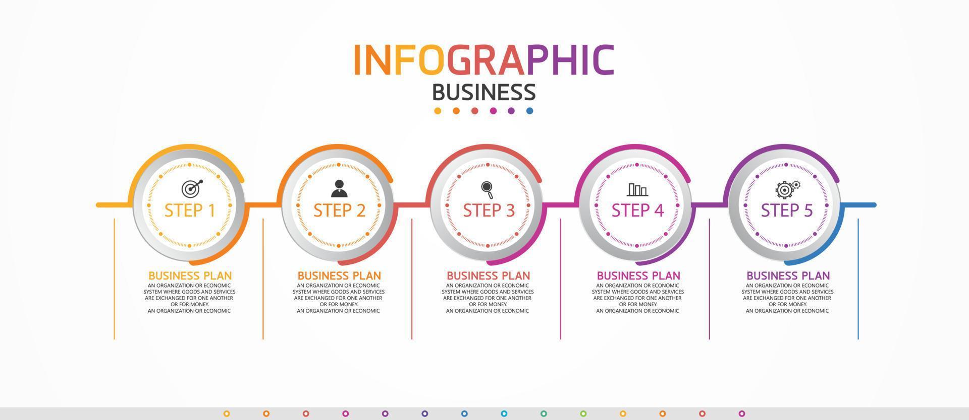 fertige Infografik-Etikettenvorlage. Options- oder Schrittsymbol-Infografiken für Geschäftsideen, die in Bildung, Flussdiagrammen, Präsentationen, Websites und Bannern verwendet werden können. vektor
