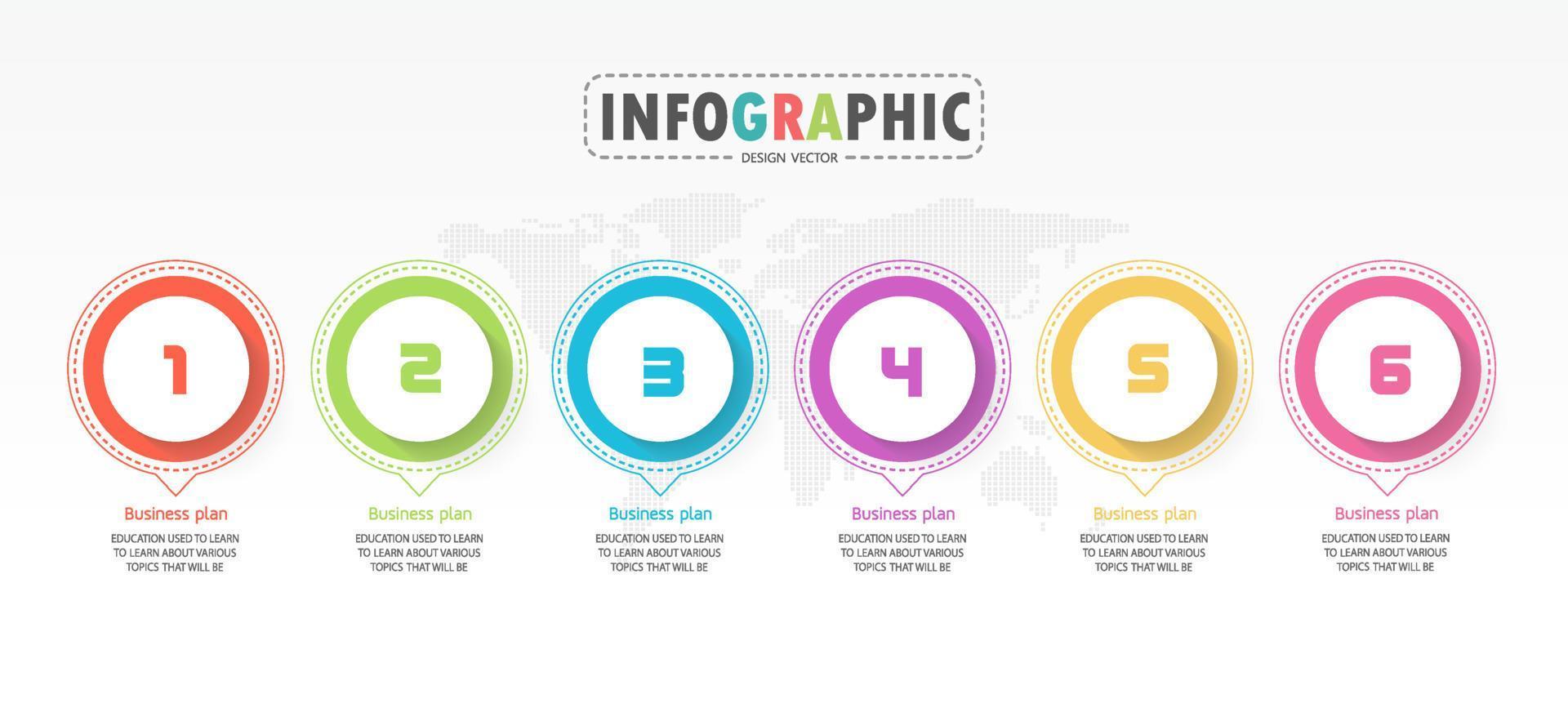 zeitachse infografik vorlage präsentation geschäftsidee mit symbolen, optionen oder schritten. Infografiken für Geschäftsideen können für Datengrafiken, Flussdiagramme, Websites, Banner verwendet werden. vektor