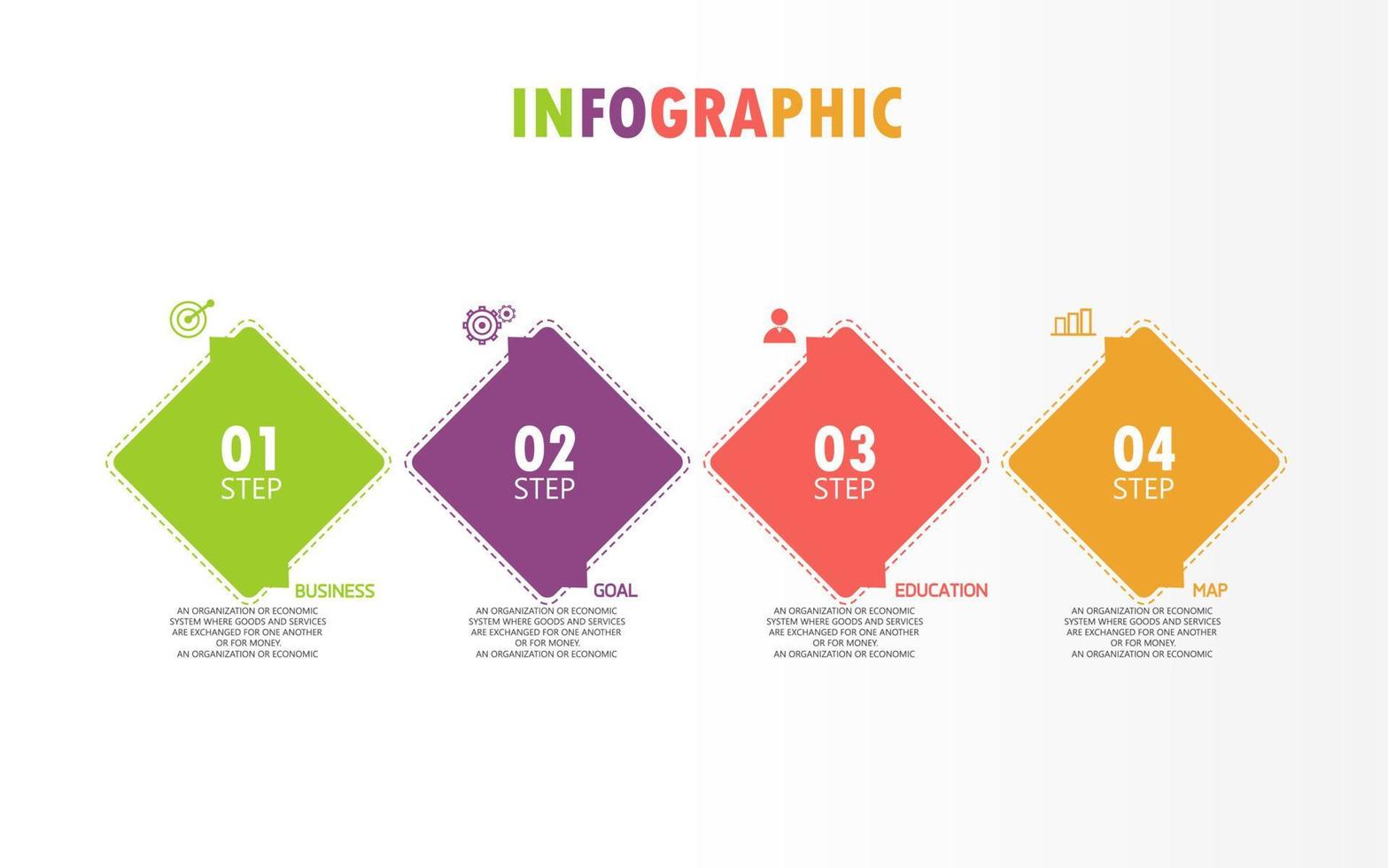 Vektor-Infografik-Etikettenvorlage mit Symboloptionen oder Schritten Infografiken für Präsentationen von Geschäftsideen. Sie kann für Informationsgrafiken, Präsentationen, Websites, Banner und Printmedien verwendet werden. vektor