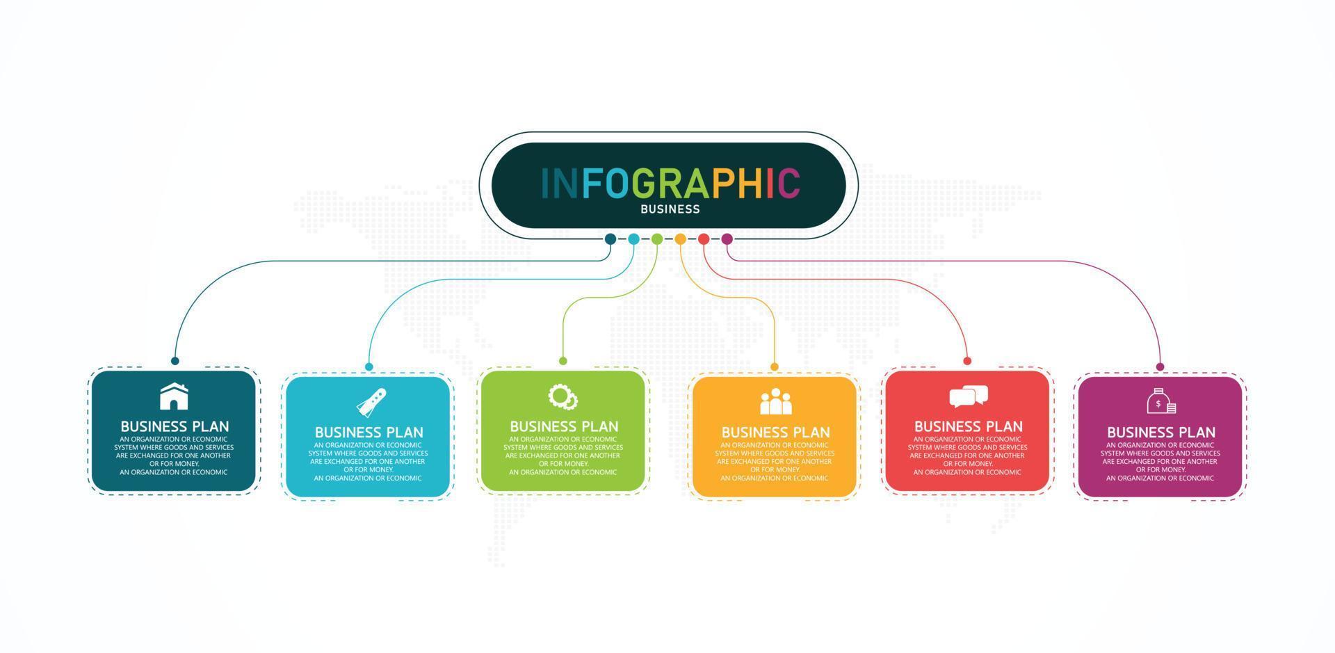 tidslinje infographic mall presentation affärsidé med ikoner, alternativ eller steg. infografik för affärsidéer kan användas för datagrafik, flödesscheman, webbplatser, banners. vektor