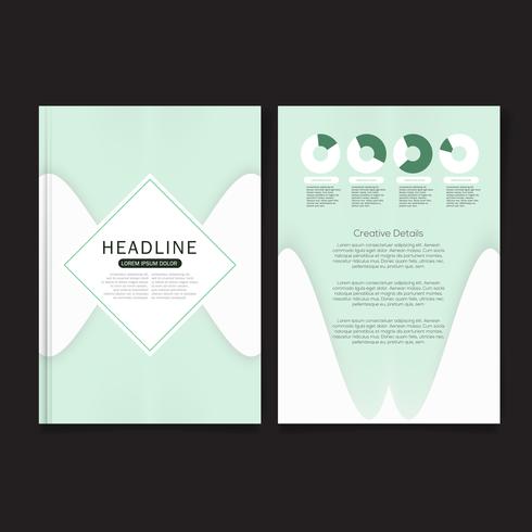 Cover Design mall, årsredovisning, flygblad, presentation, broschyr. Frontpage design layout mall med blöda i A4-storlek. Gråa gröna färger med abstrakta bakgrundsmallar. vektor