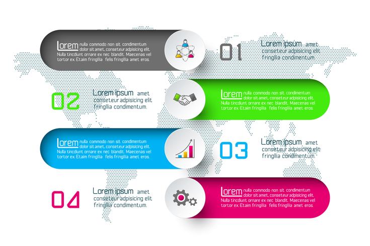 Abstrakt affärsinfographics stegalternativsmall. vektor