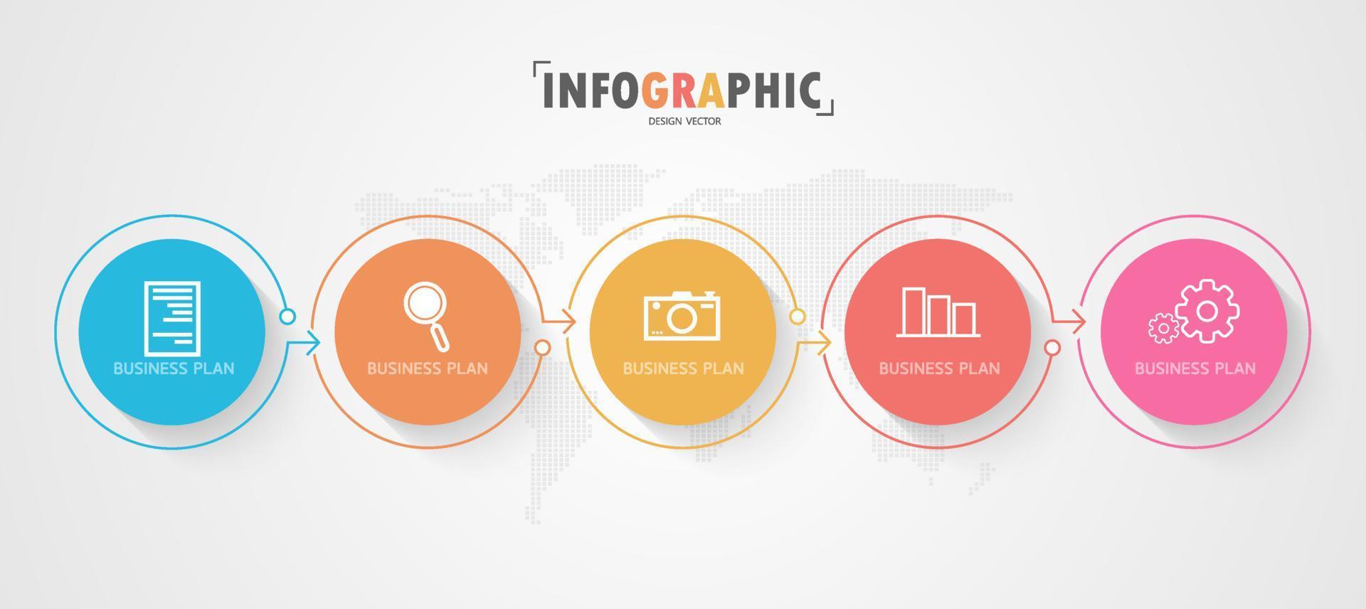 tidslinje infographic mall presentation affärsidé med ikoner, alternativ eller steg. infografik för affärsidéer kan användas för datagrafik, flödesscheman, webbplatser, banners. vektor