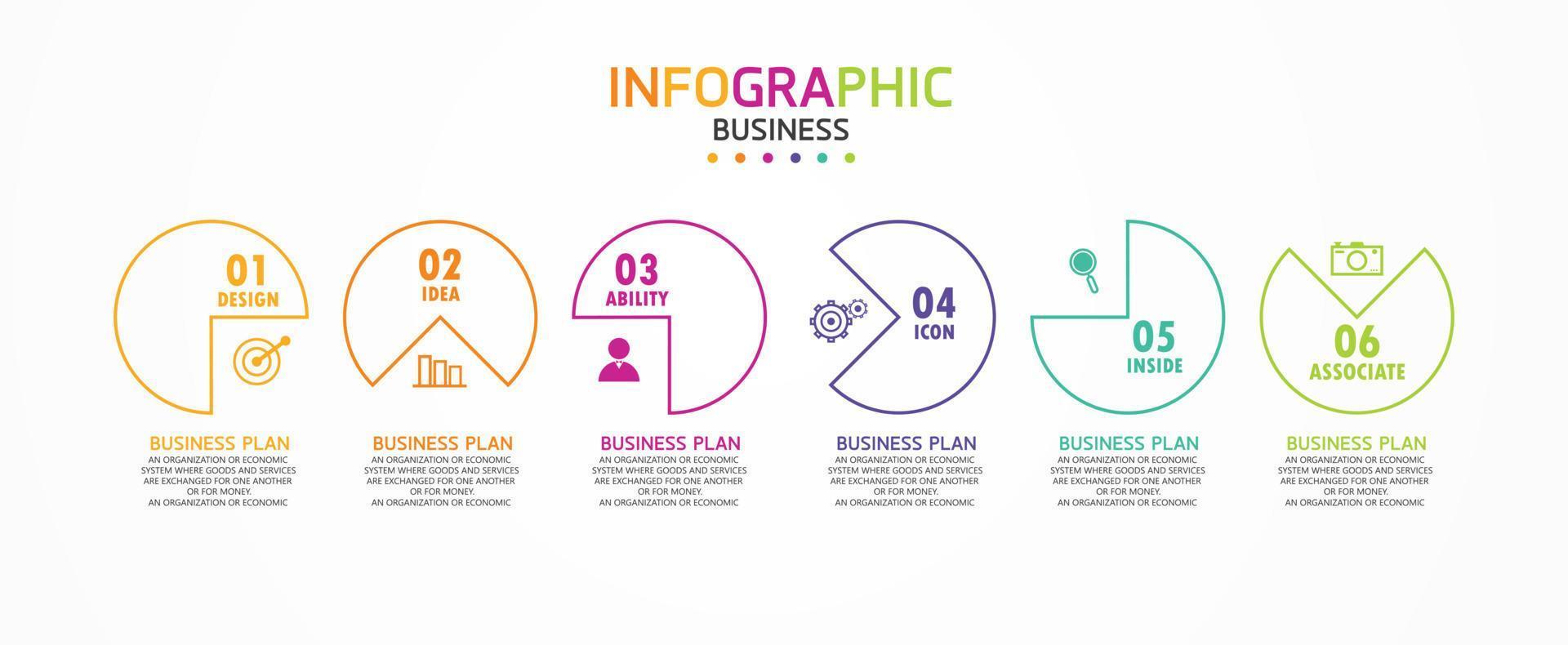 tidslinje infographic mall presentation affärsidé med ikoner, alternativ eller steg. infografik för affärsidéer kan användas för datagrafik, flödesscheman, webbplatser, banners. vektor