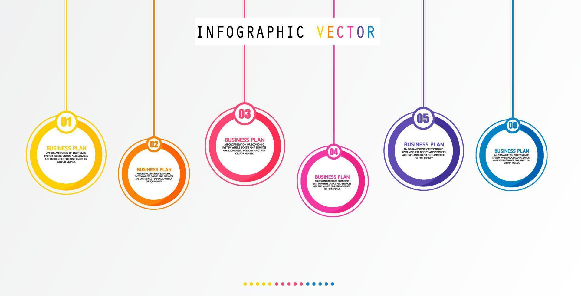 fertige Infografik-Etikettenvorlage. Options- oder Schrittsymbol-Infografiken für Geschäftsideen, die in Bildung, Flussdiagrammen, Präsentationen, Websites und Bannern verwendet werden können. vektor