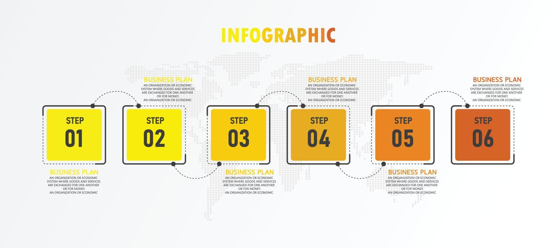 zeitachse infografik vorlage präsentation geschäftsidee mit symbolen, optionen oder schritten. Infografiken für Geschäftsideen können für Datengrafiken, Flussdiagramme, Websites, Banner verwendet werden. vektor