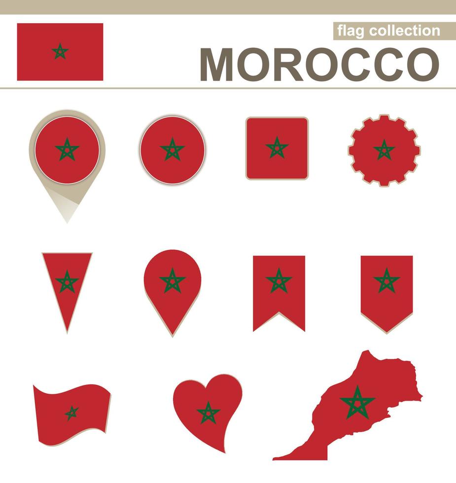 Sammlung marokkanischer Flaggen vektor