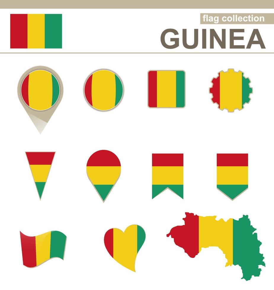 Guineas flagga samling vektor