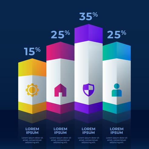 Konzeptionelle Entwurfsvorlage 3D Infografiken Element vektor