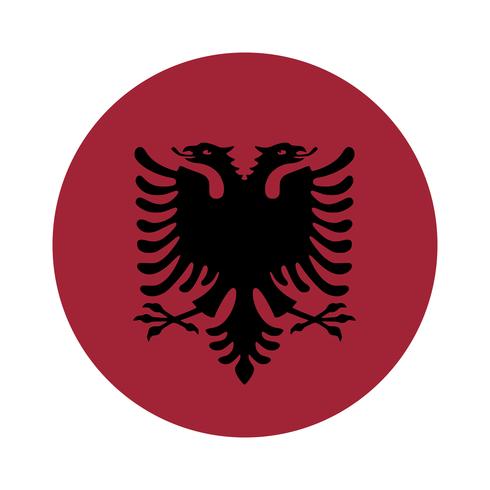 Albaniens runda flagga. vektor