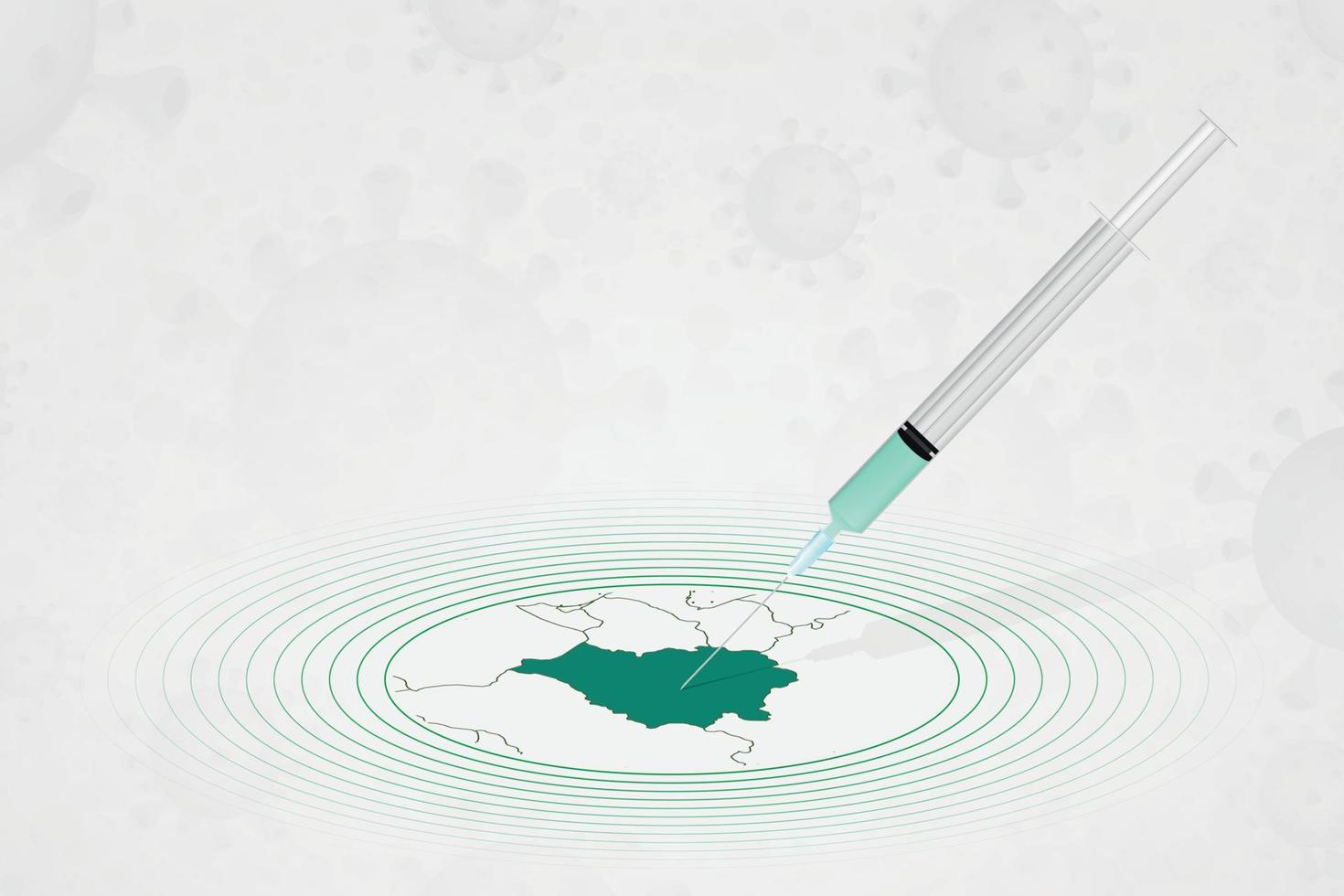 Vitryssland vaccinationskoncept, vaccininjektion på karta över Vitryssland. vaccin och vaccination mot coronavirus, covid-19. vektor